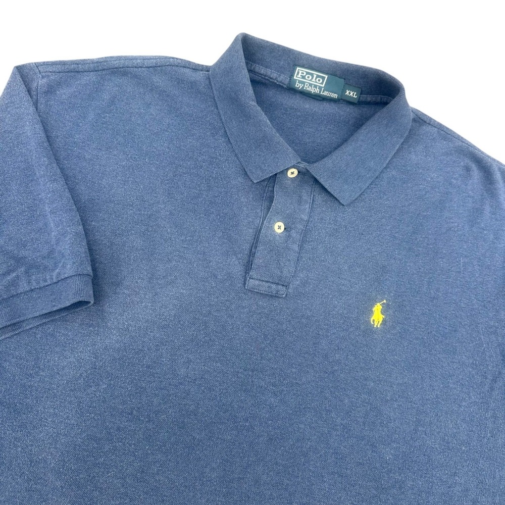 Polo Ralph Lauren Mens XXL Blue Heather Short Sleeve Pony Logo Polo Shirt